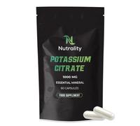 Nutrality Potassium Citrate 1000mg 60 Capsules | High Strength Potassium Supplement | Nervous System, Muscle Contraction, Keto-Friendly