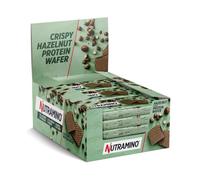 Nutramino Crispy Hazelnut Protein Wafer, Source of Fibre, Low in Sugar Snacks, On-the-go Gym Food and Easy Nutrition to Support Healthy Diet and Active Lifestyle, 2 x 19.5 g Pack