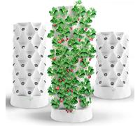 Nutraponics Hydroponics Tower - Hydroponics Growing System for Indoor Herbs, Fruits and Vegetables - Aeroponic Tower with Hydrating Pump, Timer, Adapter, Seeding Bed & Net Pots (64 Pots)