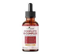 Nutrapure Complete B Complex Liquid Drops - 60ml - Biotin, Niacin & Folate | Supports normal energy metabolism and immune function with folate, biotin, niacin and methylcobalamin B12