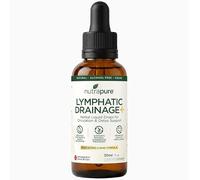 Nutrapure Lymphatic Drainage+ - 30ml - Herbal Liquid Drops - Supports Circulation, Detox & Natural Elimination - 10-Herb Proprietary Blend - Reduces Puffiness & Water Retention - Made in UK