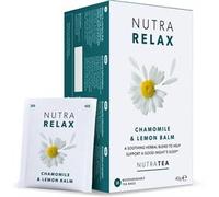 NUTRARELAX - Night Time Tea | Sleep Tea | Calm Tea - Includes Chamomile, Passionflower & Lemon Balm - 20 Enveloped Tea Bags - by Nutra Tea - Herbal Tea