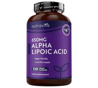 Nutravita Alpha Lipoic Acid 650mg - 120 High Strength ALA Vegan Capsules