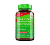 Nutravita Apple Cider Vinegar Capsules with Cayenne Pepper, Turmeric and Ginger Root - 180 Vegan Capsules Made from UK Grown Apples - Raw Unfiltered ACV - 1033mg Daily Dosage - Made in The UK