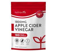 Nutravita Apple Cider Vinegar Capsules 1800mg - ACV - 180 High Strength Vegan Capsules from UK Grown Apples, 60 Day Supply - Alternative to Apple Cider Vinegar Tablets - Raw & Unfiltered