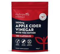 Nutravita Apple Cider Vinegar Capsules 1800mg - ACV with Mother - 180 High Strength Vegan Capsules from UK Grown Apples, 60 Day Supply - Alternative to Apple Cider Vinegar Tablets - Raw & Unfiltered