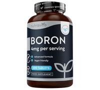 Nutravita Boron - 4mg Pure BOR per Tablet - 400 Vegan Tablets - 13 Month Supply - Lab Tested Boron Supplements - No Unwanted Additives - High Dose BOR - Vegan-Friendly