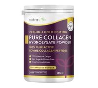 Nutravita Bovine Collagen Powder 500g - Premium Gold Standard Bovine - 50 Servings - 100% Pure Hydrolyzed Collagen Supplements for Women & Men - 8 Amino Acids - Peptides for Women - Powder Supplements