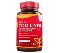 Nutravita Cod Liver Oil 1000mg - 365 Softgels of Premium Fish Oil - Rich in High Strength Omega 3, Vitamins A, D, E & Garlic Oil - Supports Heart & Brain Health - Made in The UK