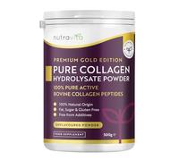 Nutravita Collagen Powder 500g - Premium Gold Standard Bovine - 50 Unflavoured Servings - 100% Hydrolysed Collagen Peptides Supplement with 8 Essential Amino Acids - Made in The UK
