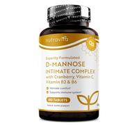 Nutravita D Mannose Complex with Vitamin C, Vitamin B6 and Cranberry Fruit Extract - 3 Months Supply, Support The Normal Function of The Immune System & The Normal Mucus Membrane, D Mannose Tablets