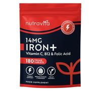 Nutravita Iron Tablets 14mg - 180 Vegan Iron Tablets - 6 Month Supply
