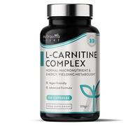 Nutravita L-Carnitine Complex - High Strength Capsules with Added Riboflavin, Biotin, Chromium, Vitamin D, B3 & B6 - Macronutrient & Energy Yielding Metabolism - 150 Vegan Capsules - Made in The UK