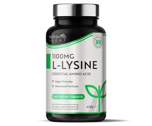 Nutravita L-Lysine 1100mg High Strength - 240 Vegan & Gluten Free Tablets