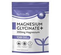 Nutravita Magnesium Glycinate - 120 Vegan Capsules - 200mg Elemental Mag, 90mg Bisglycinate & 110mg Oxide - High Strength Magnesium Complex for Men & Women - Tablets & Powder Supplements Alternative