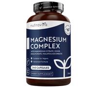 Nutravita Magnesium Supplements 5-in-1 Complex 1146mg - 240 High Strength Capsules - 400mg Elemental Magnesium: Bisglycinate, Citrate,
