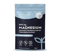 Nutravita Magnesium Supplements 500mg - 120 Vegan High Strength Tablets - 4 Month Supply - Supports Muscle Function, Tiredness, Energy, Bones, Nervous System - Letterbox Friendly - UK Made