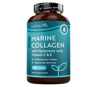 Nutravita Marine Collagen 1000mg - 60 Capsules of Superior Type 1 Hydrolysed Collagen - Enhanced with Hyaluronic Acid, Vitamin C, Vitamin E, Vitamin B2, Zinc, Copper and Iodine - Made in The UK