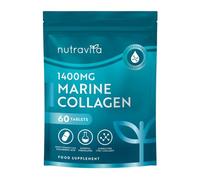 Nutravita Marine Collagen Tablets 1400mg Enhanced with Hyaluronic Acid - Hydrolysed Collagen Supplements for Women & Men - 60 (1 Month Supply) with Biotin, Vitamin C, Vitamin E & Zinc - Not Powder