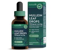 Nutravita Mullein Leaf Extract Drops 9,000mg - 60ml, 2 Months Supply - Lemon Flavour - Vegan Mullein Drops - Fast Absorption, Natural Formula - Health Supplements - Alternative to Spray