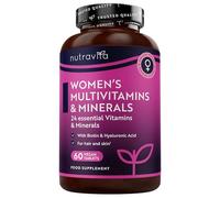 Nutravita Multivitamin Tablets for Women - 60 Tablets - 2 Months Supply | Essentials Womens Vitamins & Minerals with Hyaluronic Acid Biotin, Vitamin B Complex - Vegan Vitamins - Hair, Skin & Immunity