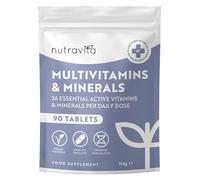 Nutravita Multivitamin Tablets for Women & Men - 26 Essential Vitamins & Minerals, Vitamin C, D, Iron, Zinc - Immune System Support - 3 Month Supply - Vegan Multivitamins - Made in The UK