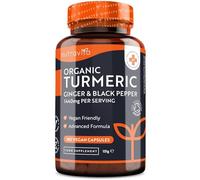 Nutravita Organic Turmeric 1440mg (High Strength) with Black Pepper & Ginger - 180 Vegan Turmeric Capsules (3 Month Supply) - Organic Termeric with Active Ingredient Curcumin - Made in The UK
