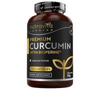 Nutravita Premium Curcumin 95% Curcuminoids with Bioperine® Black Pepper Extract - 120 High Strength Vegan Curcumin Capsules - Turmeric Tablets Alterative - Turmeric Supplement to Enhance Absorption