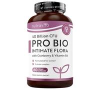 Nutravita Pro Bio Cultures for Women - 60 Vegan Capsules - 40 Billion CFU 5-Strains - Vitamin B6 & Cranberry Tablets - Vaginal Bio Cultures for Women’s Intimate Flora - Made in the UK