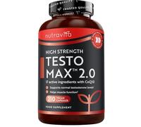 Nutravita Testosterone Supplements for Men - 210 Vegan Capsules - 1450mg per Serving - TESTOMAX™ 2.0 Test Booster - Testo Support for Men - Ashwagandha KSM 66®, CoQ10, Maca Root