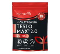 Nutravita Testosterone Supplements for Men - 90 Vegan Capsules - 1450mg - TESTOMAX™ 2.0 Test Booster - Testo Support for Men - Ashwagandha KSM 66®, CoQ10, Maca Root, Zinc and Magnesium Supplements