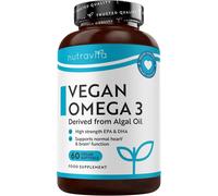 Nutravita Vegan High Strength Omega 3 2000mg Soft Gels - 60 Vegan Softgels - Pla