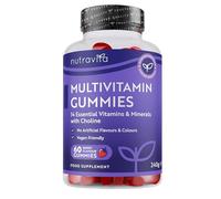 Nutravita Vegan Multivitamin Gummies for Women & Men - 60 Berry Flavour Chewable Adult Multivitamins (2 Month Supply) Daily Supplement with 14 Vitamins & Minerals incl. Vitamin C D3 B12 Biotin Zinc