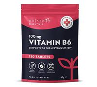 Nutravita Vitamin B6 100mg - 120 Vitamin B6 High Strength Vegan Tablets