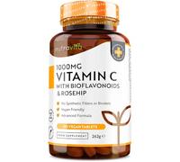 Nutravita Vitamin C 1000mg - 180 Premium Vegan & Vegetarian Tablets - 6 Month Supply - High Strength Ascorbic Acid - with Added Bioflavonoids & Rosehip - Normal Immune System - Made in The UK