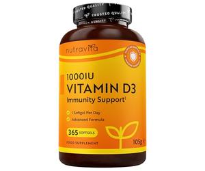 Nutravita Vitamin D 1000 IU 25μg - 365 VIT D Softgel Capsules 1 Year Supply | for Maintenance of Healthy Immune System, Muscles, Bones & Teeth - Vitamin D3 Cholecalciferol - Made in the UK