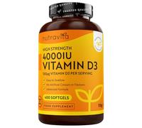 Nutravita Vitamin D3 4000 iu - 400 High Strength Softgels - 1+ Year Supply