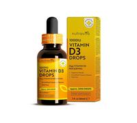 Nutravita Vitamin D3 Drops 60ml (2000 Drops) - Which? Best Buy 2025 - Vitamin D 1000IU per Drop - Flexible Dose of Liquid Vitamin D Supplement - Supports Bones, Immune System & Calcium Absorption