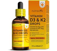 Nutravita Vitamin D3 Drops 60ml (2000 Drops) - D 1000IU per Drop Dose of Liquid