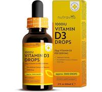 Nutravita Vitamin D3 Drops 60ml (2000 Drops) - Which? Best Buy 2025 - Vitamin D 1000IU per Drop - Flexible Dose of Liquid Vitamin D Supplement - Supports Bones, Immune System & Calcium Absorption