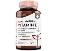 Nutravita Vitamin E 400IU D-Alpha Tocopherol - 100% Natural Vitamin E - 90 Vegan Capsules - Highly Absorbable - 3 Month Supply - Protects Cells from Oxidative Stress - Made in The UK