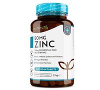 Nutravita Zinc Tablets 50mg - 365 Vegan Tablets for 6 Months Supply - Zinc Supplement High Strength for Maintenance of Normal Immune System, Bones, Hair, Skin & Nails - Made in The UK