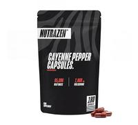 NutraZen Cayenne Pepper Capsules 180 Vegan Capsules 1000mg - 65,000 Heat Units - 90 Day Supply - High Potency Capsicum Annuum for Thermogenic & Digestive Support - Non-GMO, Gluten-Free
