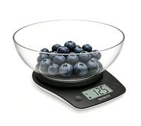 NUTRI FIT Digital Food Scale with Extra Large 2L Bowl, 11lb Kitchen Scale Digital for Cooking Baking Ounces and Grams, 4 Units with 0.1oz/1g Precision, Large LCD Display, Black