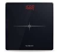 NUTRI FIT Digital Scale for Body Weight, Precision Bathroom Weighing Scale Step-On Technology High Capacity - 330 lb, LED Display with High Precision Measurements, Black