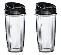 Nutri Ninja 24 oz Tritan Cups with Sip & Seal Lids. Compatible with BL480, BL490, BL640, & BL680 Auto IQ Series Blenders (Pack of 2)