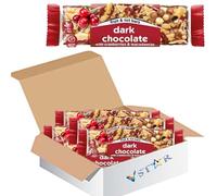 NutriBite Fruit & Nut Bars - 40g - Almond & Apricot, Cashew & Blueberry, Dark Chocolate Cranberry Macadamia, Protein Peanuts & Dark Chocolate - Etnl (12 x Bar, Cranberries & Macadamias)
