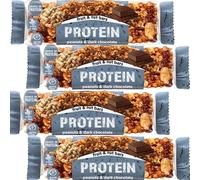 NutriBite Fruit & Nut Bars - 40g - Almond & Apricot, Cashew & Blueberry, Dark Chocolate Cranberry Macadamia, Protein Peanuts & Dark Chocolate - Etnl (4 x Bar, Protein Peanuts & Dark Chocolate)