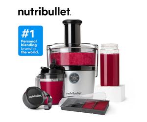 Nutribullet Juicer Pro - 1000W 10pc Complete Kit, 2L Pulp Basin & Wide 3'' Chute & Glass To-Go Bottle & Freezer Tray, Dishwasher Safe, 3 Precision Speeds