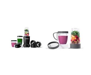 Nutribullet Mega Pack with Nutribullet 900w Motor Base & 7 Accessories - 1x 500ml Cup, 2x 700ml Cup, Smoothie Maker + NutriBullet Deluxe Upgrade Kit (As Seen on High Street TV), Packaging may vary